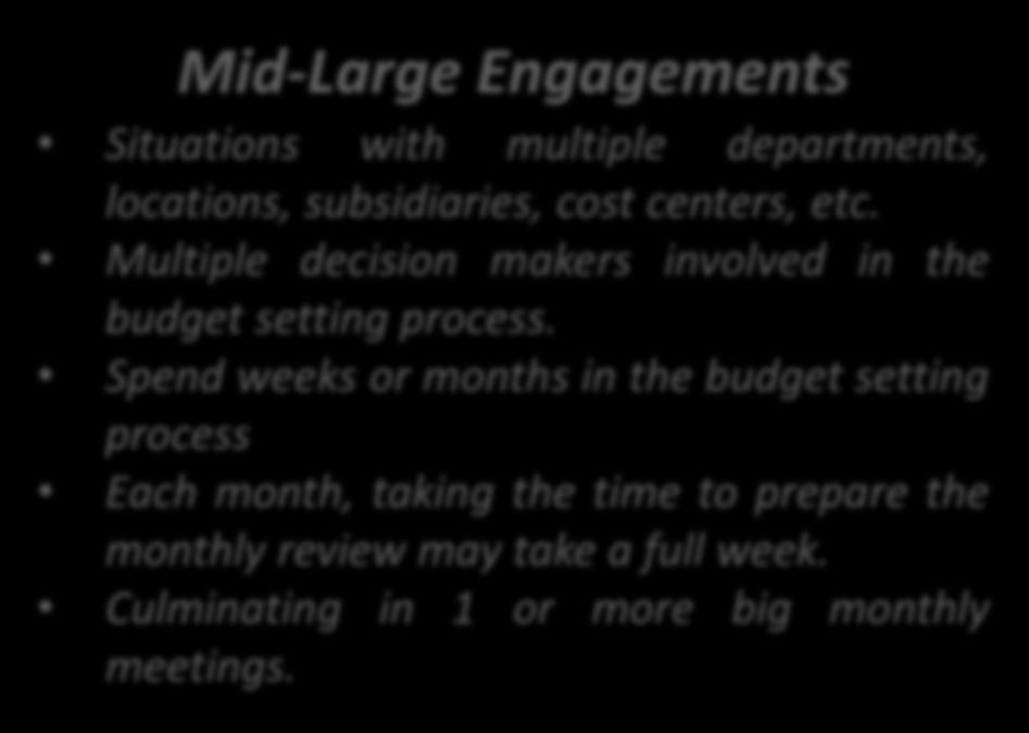 Ways to offer OCS Mid-Large Engagements Situations with multiple departments, locations, subsidiaries, cost centers, etc.