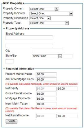 ASSETS AND LIABILITIES REO Property Information Match to 1003 and docs