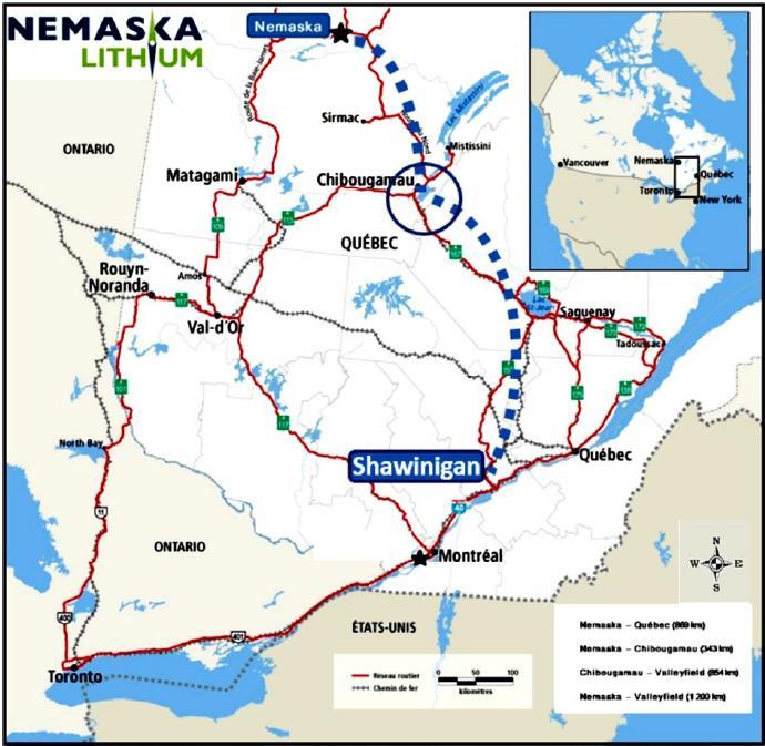 WHABOUCHI LITHIUM PROJECT OVERVIEW The scope of Nemaska s 100%-owned Whabouchi Lithium Project located in Quebec, Canada remains unchanged.
