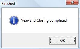 Select Miscellaneous Year-end Closing. The following warning will appear: 2. Click GO.