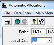 Step 16: Run Automatic Allocations (DATA) Run Automatic Allocations for 14/YY of the prior year. (If Automatic Allocation is not part of your Steps Checklist routine, skip this step.) 1.