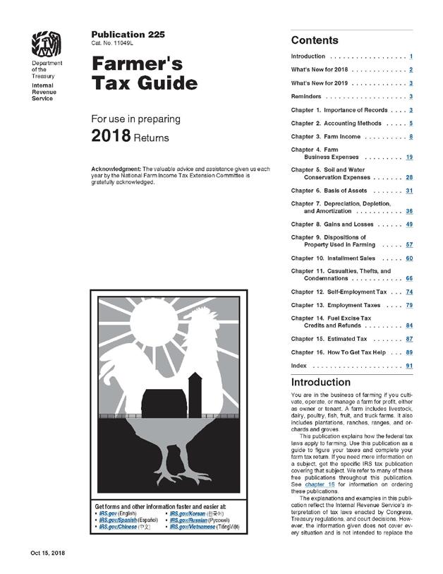 2018 Farmers Tax Guide Get a copy of the Farmer s Tax Guide at your local County