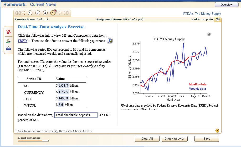 Select in-text figures labeled MyEconLab Real- Time Data update in the electronic version of the text using