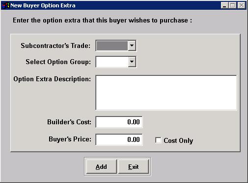 Pre-Plot Options To add Pre-plot Options you use the same homebuyer screen as you would for standard options ordering.