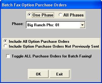 Batch Fax Options PO s If you have the batch faxing add-on activated then it is from the Batch Fax Options PO s menu item that you will be able to bulk fax