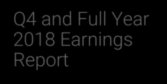 Q4 and Full Year 2018 Earnings Report February