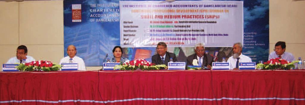 ICAB organizes CPD Seminar on Small and Medium Practices (SMPs) Seen on the dias (L-R) Paper Presenter, M.