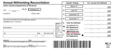 North Carolina Tax Deposits NC-5 used to make tax deposits for 1042-S withholding Make copies of the 1042-S to include with the tax annual reconciliation 1042-S due last day of January 52 Two Types