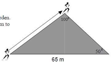 Home Exercise 8 - Trig 1 Int 2 Unit 2 1. Calculate: a) the Area b) the length of side PR. 2. The diagram shows a triangular shaped garden.