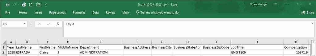 included in the CSV file. o The Department Address information is used for Business Address information.