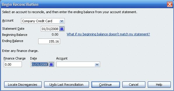 Choose Company Credit Card when prompted for the Account, enter