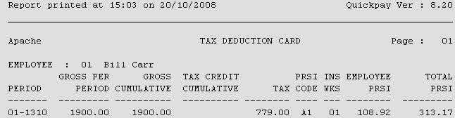 Check each Tax Deduction Card, and confirm that it is complete and correct.