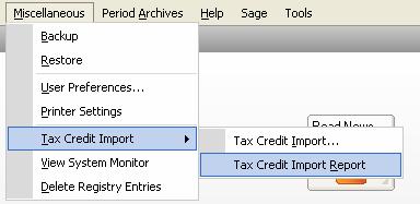 You can generate a more detailed report on the import process by clicking the Print Tax Credit Import Report button.