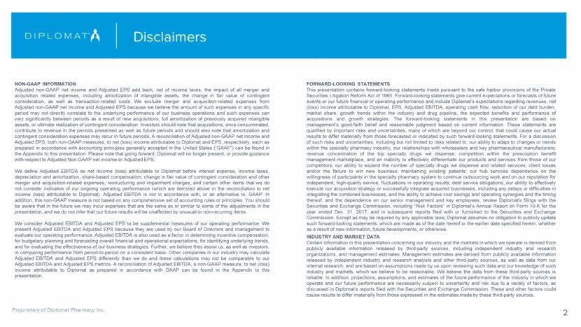 Disclaimers 2 NON-GAAP INFORMATION Adjusted non-gaap net income and Adjusted EPS add back, net of income taxes, the impact of all merger and acquisition related expenses, including amortization of