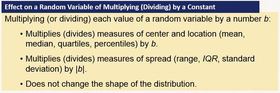 As with regular data, if we multiply a random variable by a