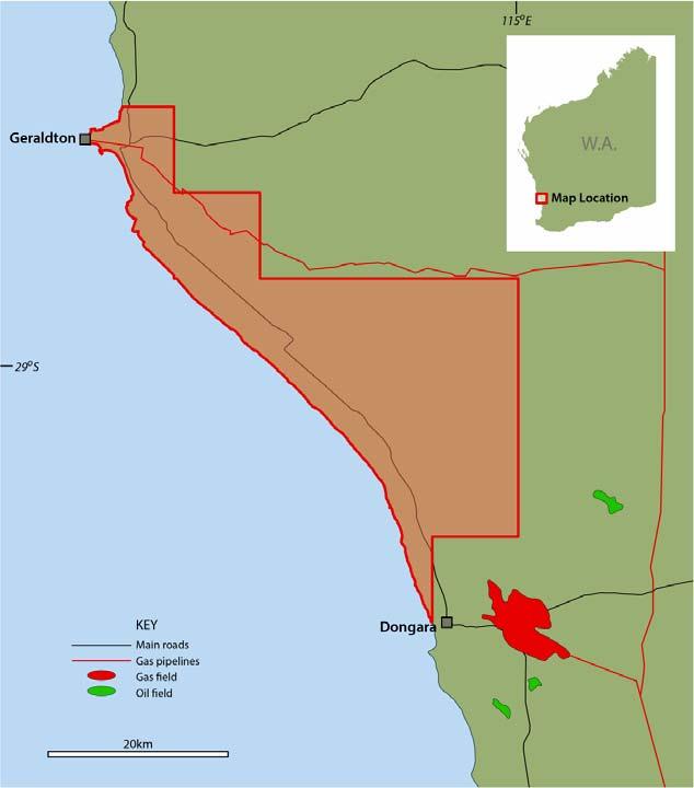 EP437: Northern Perth Basin 13% interest (Operator Key Petroleum) Northern Perth Basin, on trend with multiple oil & gas discoveries