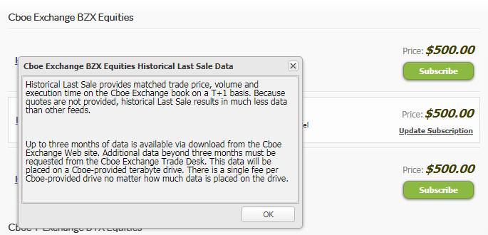 4.7 Data Product Declaration The Data Product Declaration tool is available for a user to report required usage and distribution information regarding Cboe Market Data.