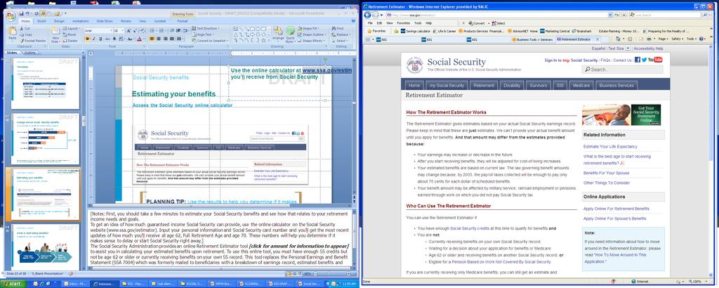 Social Security benefits Estimating your benefits Access the Social Security online