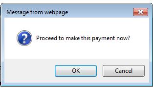 Processing Payment - Click Ok - Navigate to