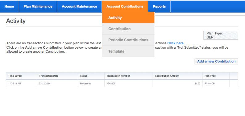 This screen will allow you to: Add a transaction Edit a transaction Remove a transaction Please note: If you have multiple plans, select the plan type for the applicable plan information.