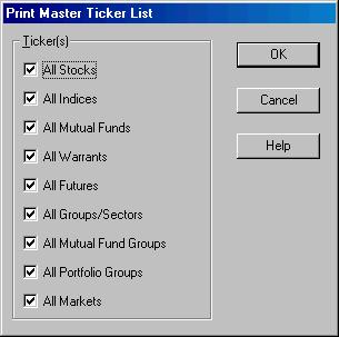 8. Printing data lists Note: If you have not previously done so, check that your printer is set up correctly. Select Print Setup on the Print sub-menu.