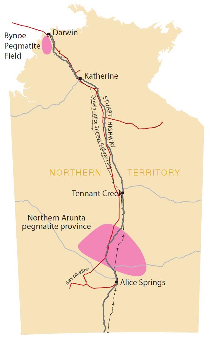 CXO DOMINANT POSITION IN NT PEGMATITES Core has strong position in major Pegmatite Provinces in the NT : Bynoe and Northern Arunta Building on Core s expertise and experience in the NT, Core has