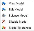 View / Edit / Balance / Disable Model / Model Tolerance I.
