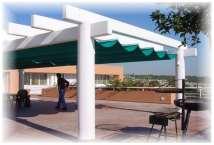 PRICE 2011 PERGOLA AWNING features Pulley Drive System Bronze or White Powder Coated Tenara Thread Guarantee : frame 5 years cover & stitching 5 years electrics 1 year Pergola Awning - excl.
