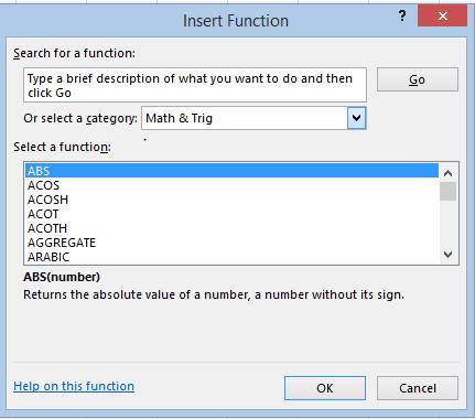 Winter 2019 CS130 - Intermediate Excel 4 Variety of Functions Excel has over 350 built-in functions