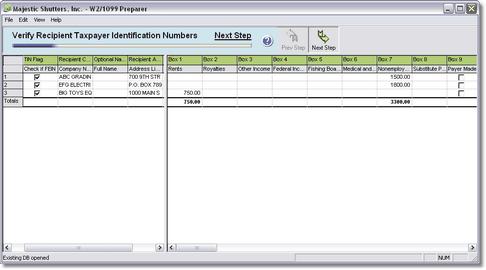 40 Verify Recipient Information - The employee information grid will display all company information and payments as recorded in AccuBuild.
