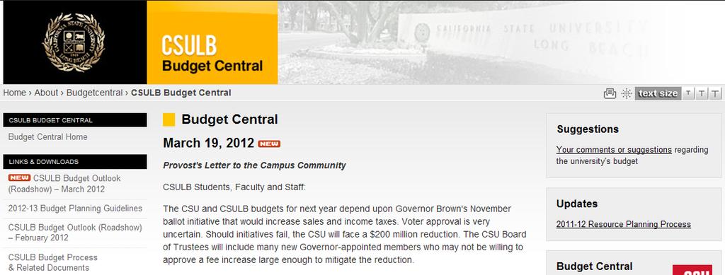 Budget Central CSULB May