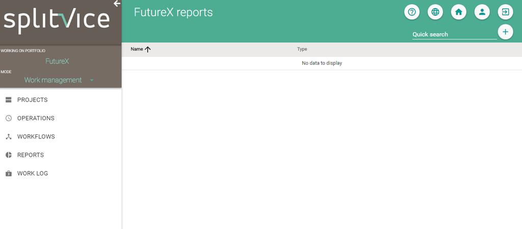Adding a report 1. Go to the reports overview in the work management mode 2.