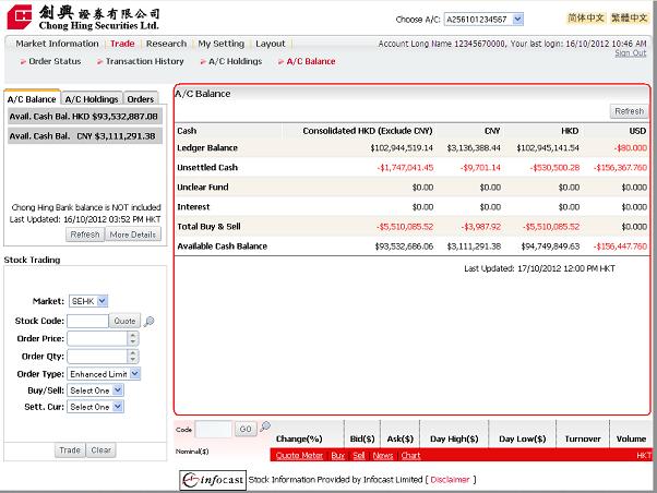 7.4 Account Balance Users can find out their Ledger Balance, Unsettled