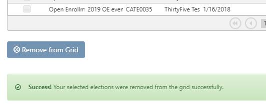 Please note, once you remove these elections from the grid, you will not be able to send them to your payroll package.