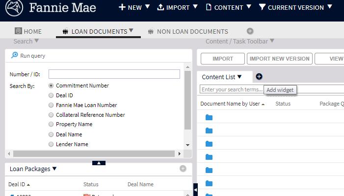 Check a Loan Package for Completeness To check a loan package for completeness, you can install and use a widget which will provide a report of the contents of a specified commitment s loan package.