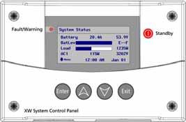 Introduction Xantrex XW System Control Panel The Xantrex XW System Control Panel (Part Number 865-1050) features a graphical, backlit liquid crystal display that shows system configuration and
