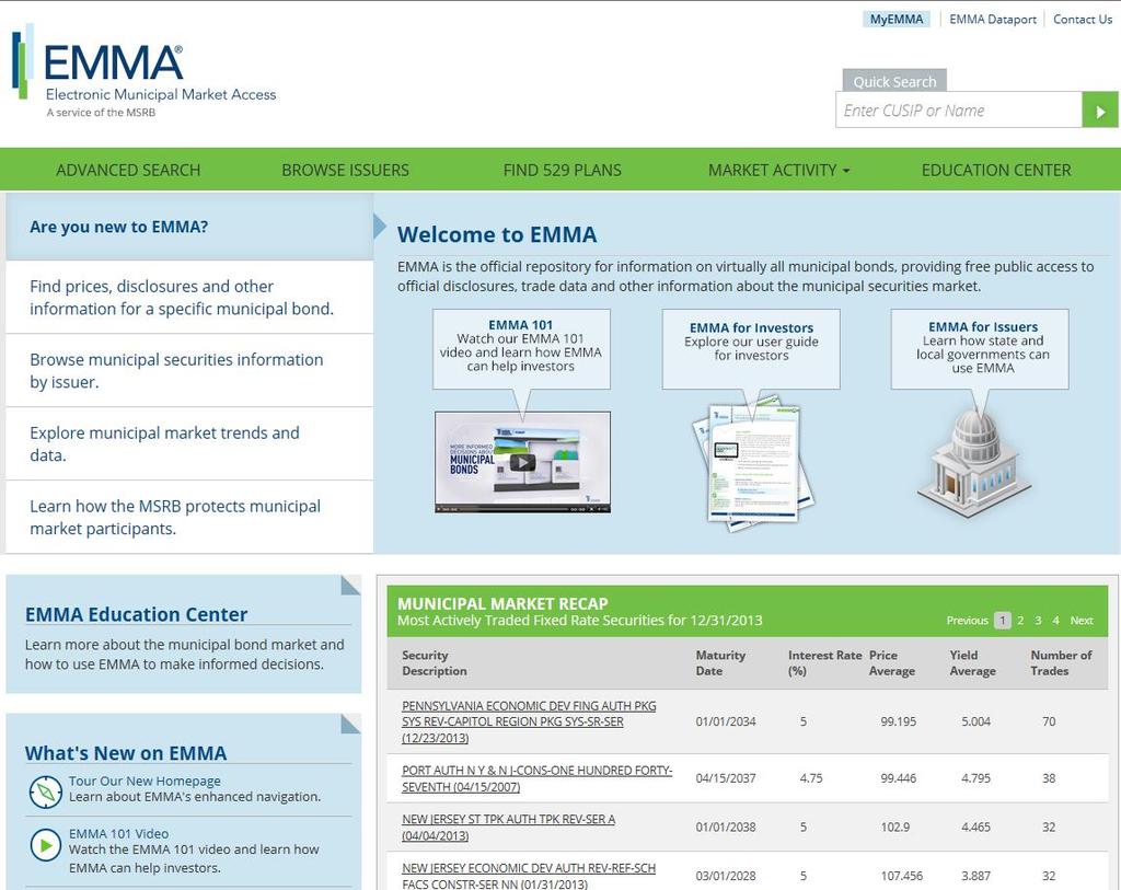 Access EMMA Dataport Logging in to EMMA Dataport to make a primary market submission can be done from the EMMA homepage or MSRB.org.