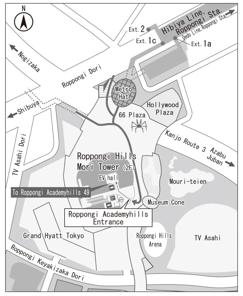 Map to Venue of the General Meeting of Unitholders Venue: Roppongi Academyhills Tower Hall Roppongi Hills Mori Tower 49F 6-10-1 Roppongi, Minato-ku, Tokyo TEL: +81-3-6406-6220 (main) Please enter
