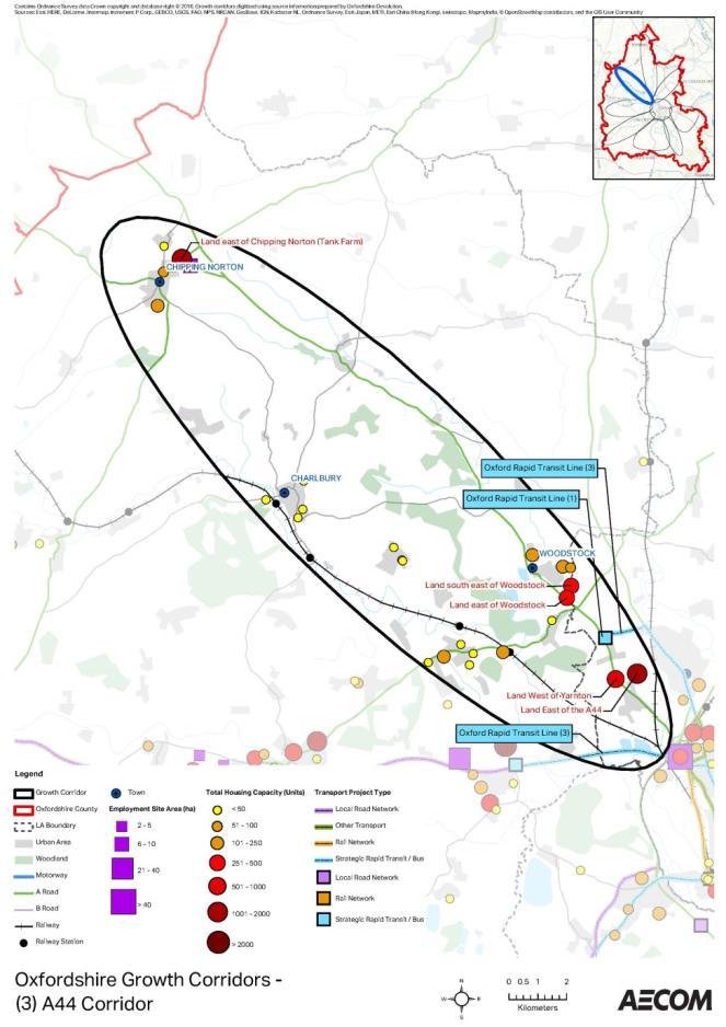 LOCAL GROWTH CORRIDORS Crridr 3 - A44 Crridr Key Grwth Sites include: Land East f the A44
