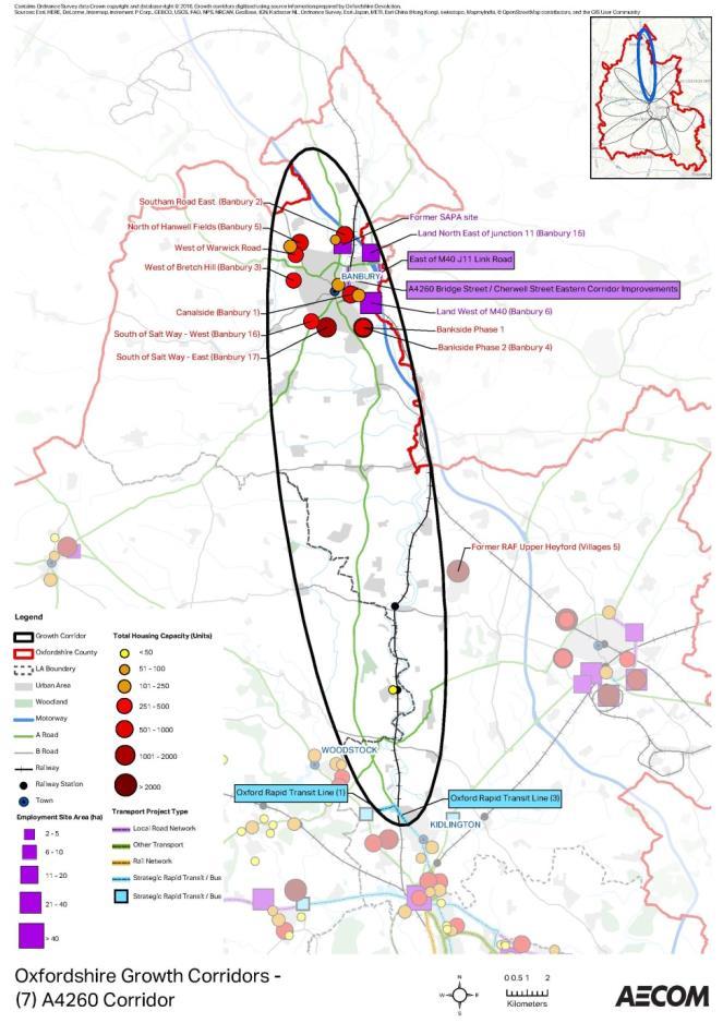 LOCAL GROWTH CORRIDORS Crridr 7 - A4260 Crridr Key Grwth Sites (Banbury) include: Husing - Bankside / Suth f Salt Way (East)
