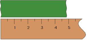 31) Which is the MOST precise measurement this ruler can give for the green strip of paper? A) 4.00 inches B) 4.25 inches C) 4.50 inches D) 4.75 inches 32) 7, 9, 11, 13.