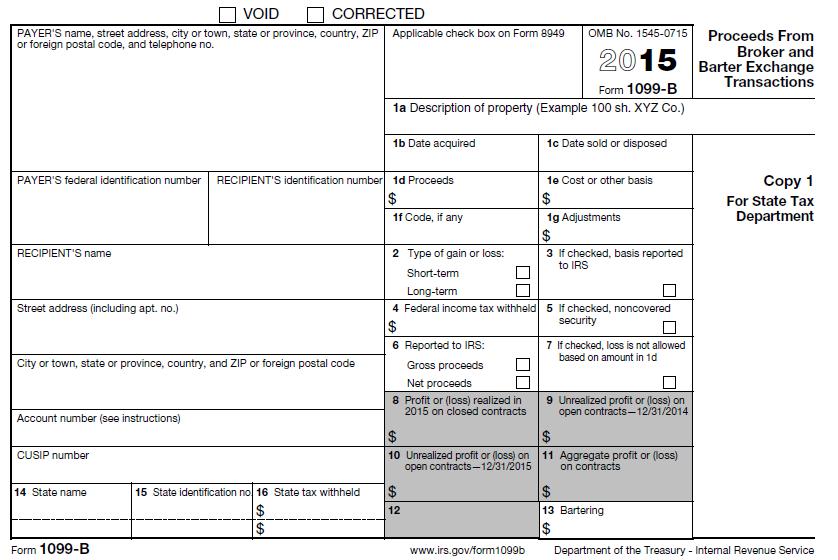 Reporting Gains or Losses. If the taxpayer sold property, such as stock or bonds, through a broker, they should receive Form 1099-B (shown above) or the equivalent.