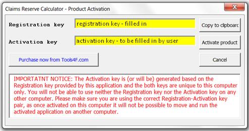 To get the Activation key, go to the web site www.tools4f.com and purchase the application. Once the license is ordered and paid, you will be sent the Activation key to your e-mail.