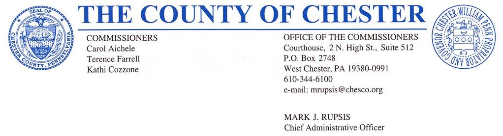 June 23, 2008 To the Honorable Chairman, Members of the Chester County Board of Commissioners and Citizens of Chester County: It is my privilege to submit to you the Comprehensive Annual Financial