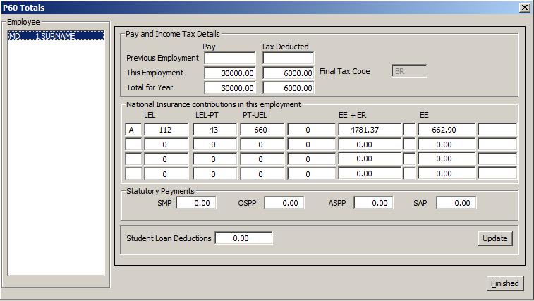being printed from your Test company). From your menu select Payroll > Year End > P60s.