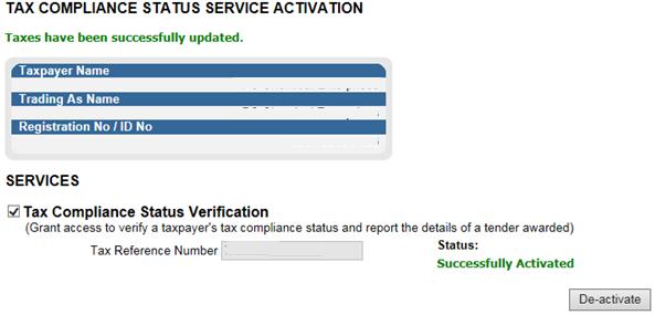 Tax Compliance Status