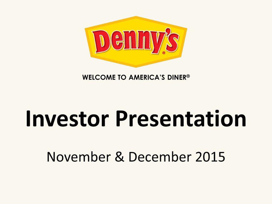 WELCOME TO AMERICA S DINER Investor