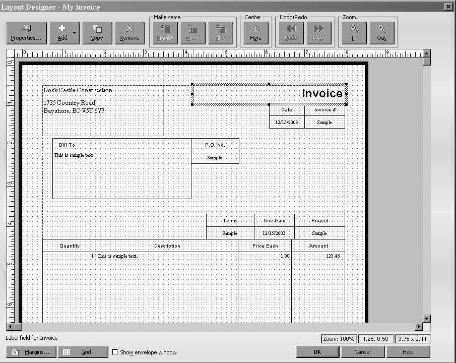 H A N D O U T 3 7 37 QuickBooks Layout Designer The Layout Designer lets you move, change the size, change the fonts, and turn