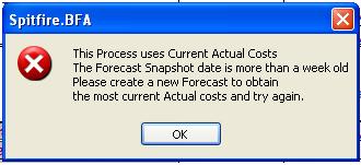 Page 31 Click then close the current BFA workbook, create a new Forecast, then try the Forecast Final Entry again.