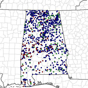 Severe Weather Reports in Alabama, January 1 December 31, 211 There were 1,311 severe weather reports in AL in 211 ALABAMA Total Reports = 1,311 Tornadoes = 177